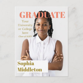 Abschluss Modernes Headline Graduate Foto Postca Postkarte