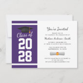 Abschluss Modernes Lila Weißes Grad 2025 Party Einladung (Vorderseite)