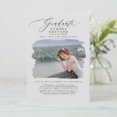 Abschluss Modernes Minimales Foto Einladung (Stehend Vorderseite)