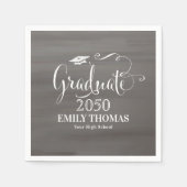 Abschluss Modernes Minimalistisches Chalkboard Scr Serviette (Vorderseite)