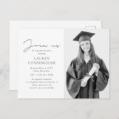 Abschluss Modernes Minimalistisches Chic Foto Postkarte (Vorne/Hinten)