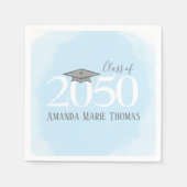 Abschluss Modernes Minimalistisches Mortarboard Bl Serviette (Vorderseite)