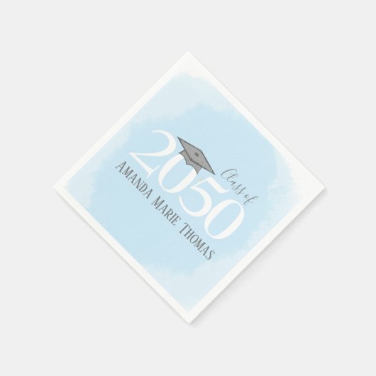 Abschluss Modernes Minimalistisches Mortarboard Bl Serviette (Ecke)