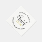 Abschluss Modernes Minimalistisches Script Gold Bl Serviette (Ecke)