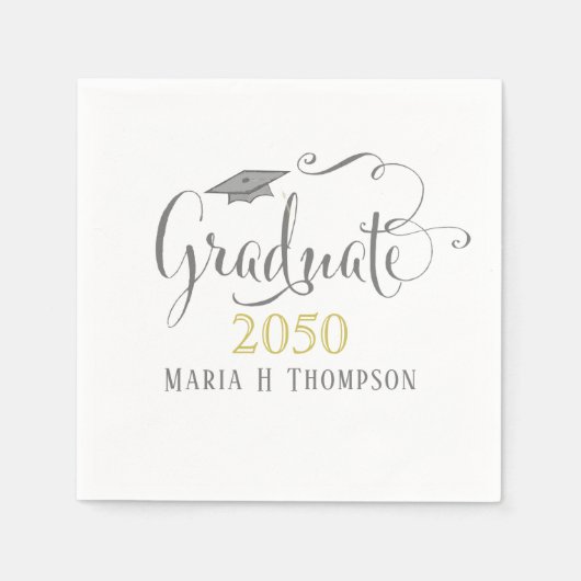 Abschluss Modernes Minimalistisches Script Mortarb Serviette (Vorderseite)