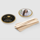 Abschluss Modernes Schwarz-Gold-Graduate-Foto Fächer (Non-assembled)