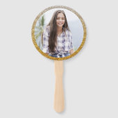 Abschluss Modernes Schwarz-Gold-Graduate-Foto Fächer (Rückseite)