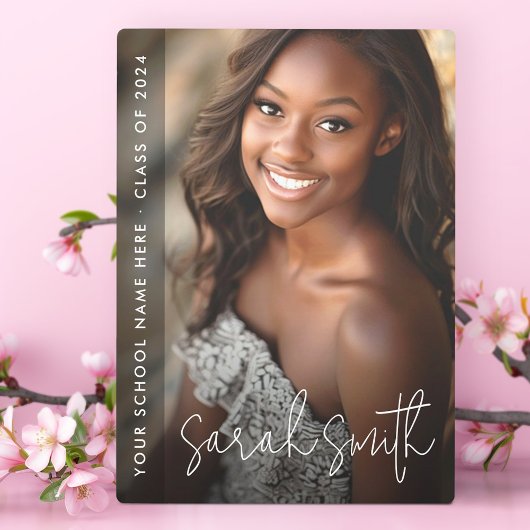 Abschluss Modernes Skript dunkle Overlay Fotoplatte