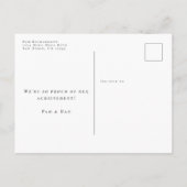 Abschluss Modernes Skript-Save the Date Foto Einladungspostkarte (Rückseite)