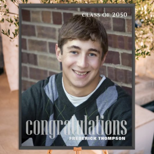 Abschluss Modernes Zwei Foto Minimalistisches Skri Poster