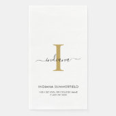 Abschluss Monogram Name Script-Party Serviette (Vorderseite)