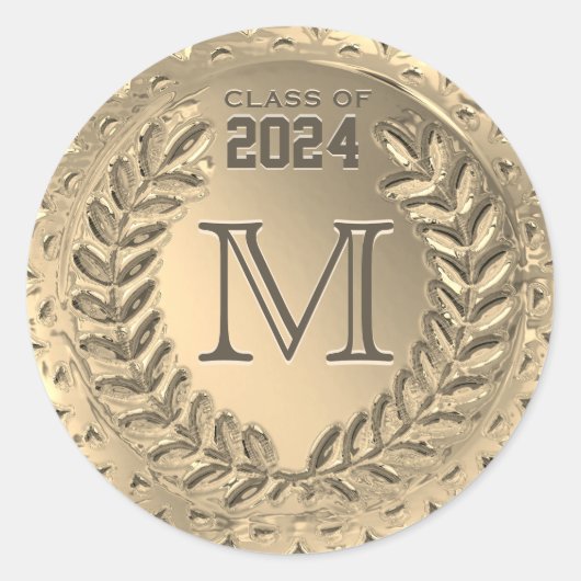 Abschluss-Monogramm-Aufkleber Runder Aufkleber (Vorderseite)