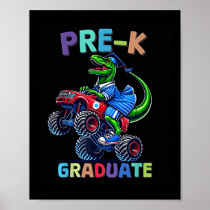 Abschluss Monster Truck Dinosaurier Jungen Kinder  Poster