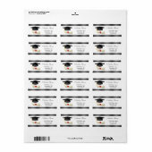 Abschluss Mortar Mortar Mappe & Diplom-Siegel Adressaufkleber (Vorne)