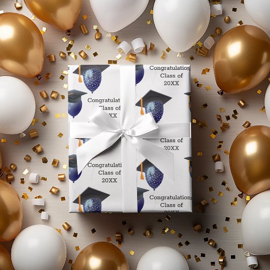 Abschluss Mortarboard und Balloons Seidenpapier