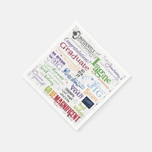 Abschluss Motivierend Word Art Redewendungen Serviette (Ecke)