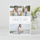 Abschluss Multi-Foto-Ankündigung und Abitur Party Einladung (Stehend Vorderseite)