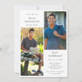 Abschluss Multi Foto Calligrafy Graduate Einladung (Vorderseite)