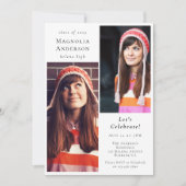 Abschluss Multi Foto Calligrafy Graduate Einladung (Vorderseite)