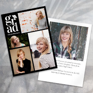 Abschluss Multi-Foto-Collage Graduierung Ankündigung