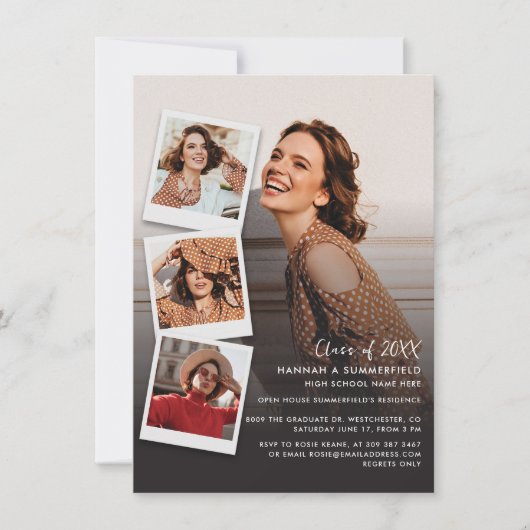 Abschluss Multi Foto Grad 2024 Party Einladung (Vorderseite)