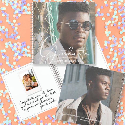 Abschluss-Nachricht und sofortiges Foto-Gästebuch Notizblock