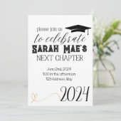 Abschluss Nächstes Kapitel Party Einladung (Stehend Vorderseite)