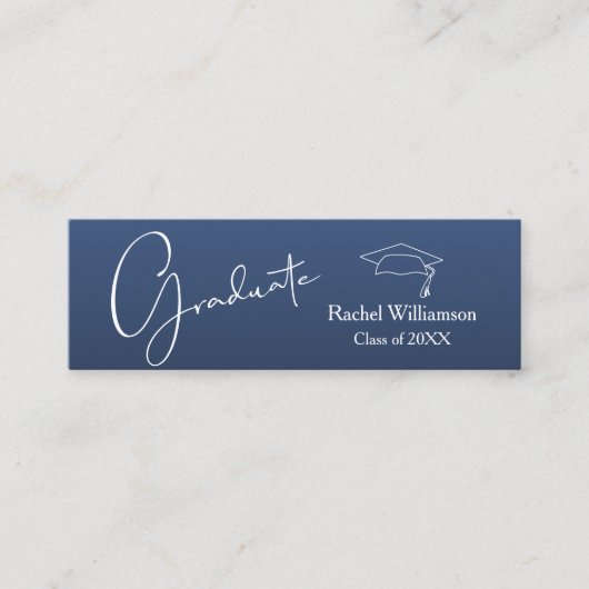 Abschluss Name Blau Telefonnummerkarte (Vorderseite)