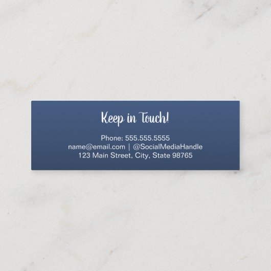 Abschluss Name Blau Telefonnummerkarte (Rückseite)