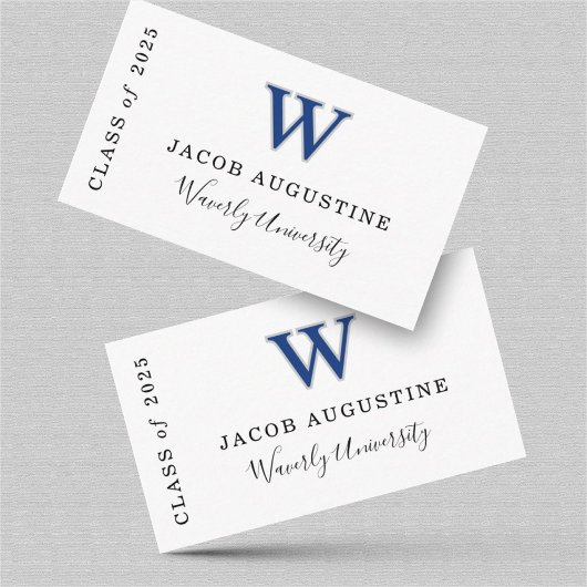 Abschluss Name Card Beipacken mit Schullogo Begleitkarte