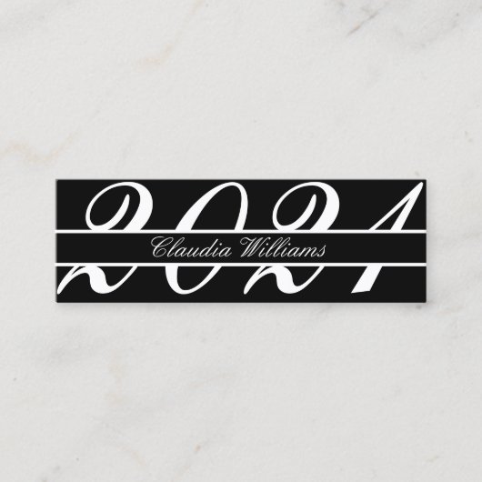 Abschluss Name Card . Elegante klassische Einsteck Telefonnummerkarte (Vorderseite)