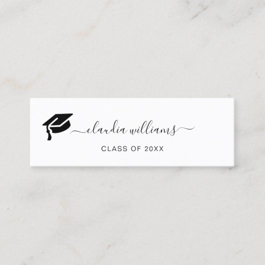 Abschluss Name Card - Elegante klassische Einsteck Telefonnummerkarte (Vorderseite)