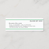 Abschluss Name Card . Elegante klassische Einsteck Telefonnummerkarte (Rückseite)