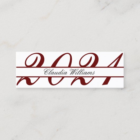 Abschluss Name Card . Elegante klassische Einsteck Telefonnummerkarte (Vorderseite)