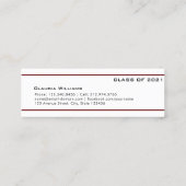 Abschluss Name Card . Elegante klassische Einsteck Telefonnummerkarte (Rückseite)