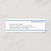 Abschluss Name Card . Elegante klassische Einsteck Telefonnummerkarte (Rückseite)