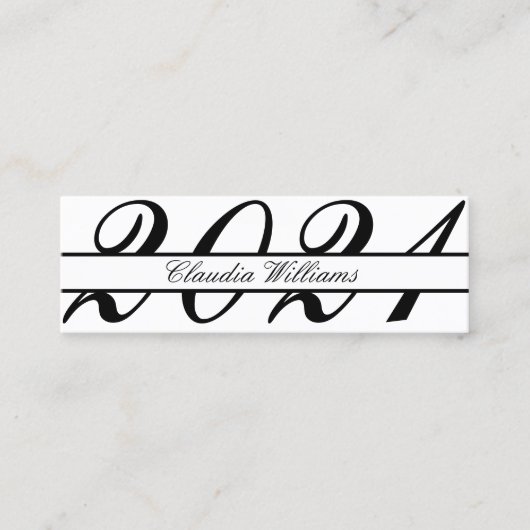 Abschluss Name Card . Elegante klassische Einsteck Telefonnummerkarte (Vorderseite)