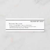 Abschluss Name Card . Elegante klassische Einsteck Telefonnummerkarte (Rückseite)