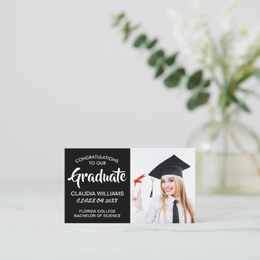 Abschluss Name Card - Elegante klassische Einsteck Telefonnummerkarte (Stehend Vorderseite)