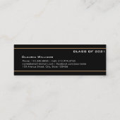 Abschluss Name Card . Elegante klassische Einsteck Telefonnummerkarte (Rückseite)