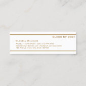 Abschluss Name Card . Elegante klassische Einsteck Telefonnummerkarte (Rückseite)