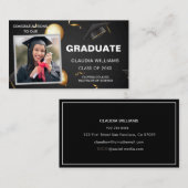 Abschluss Name Card - Elegante moderne Einsteckkar Telefonnummerkarte (Vorne/Hinten)