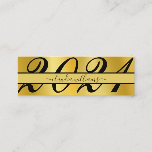 Abschluss Name Card . Gold Classic Insert Card Telefonnummerkarte (Vorderseite)