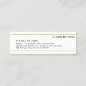 Abschluss Name Card . Gold Classic Insert Card Telefonnummerkarte (Rückseite)