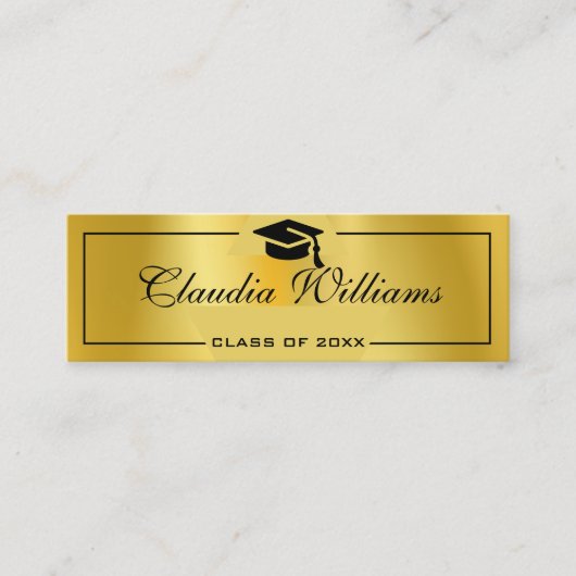 Abschluss Name Card . Gold Classic Insert Card Telefonnummerkarte (Vorderseite)