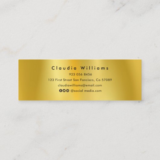Abschluss Name Card . Gold Classic Insert Card Telefonnummerkarte (Rückseite)