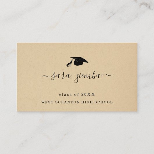 Abschluss Name Card Grad Ankündigung Einfügen Begleitkarte (Vorderseite)