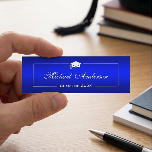 Abschluss Name Card - Klassische Schlichte blaue F Telefonnummerkarte