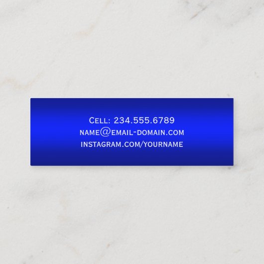 Abschluss Name Card - Klassische Schlichte blaue F Telefonnummerkarte (Rückseite)