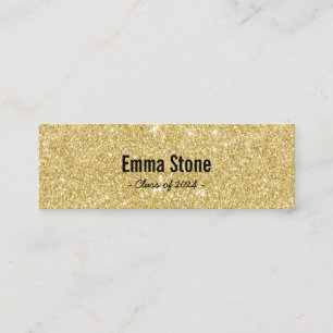 Abschluss Name Card Modern Gold Glitzer Beilage Telefonnummerkarte